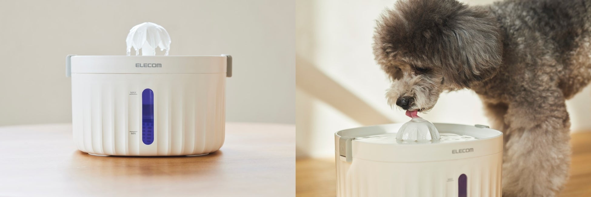 <飲んだ量がチェックしやすく、ペットの健康維持サポートにつなげやすくなります>