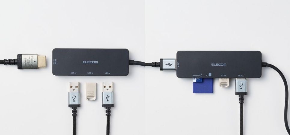 USBハブに+1機能！HDMI(R)ポート付きタイプとSDカードスロット