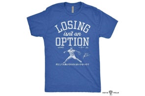 山本由伸、60年ぶりの“伝説級快投”をTシャツで刻むRotoWear製「Losing Isn’t An Option(何としても負けるわけにいかないので)」Tシャツ登場!