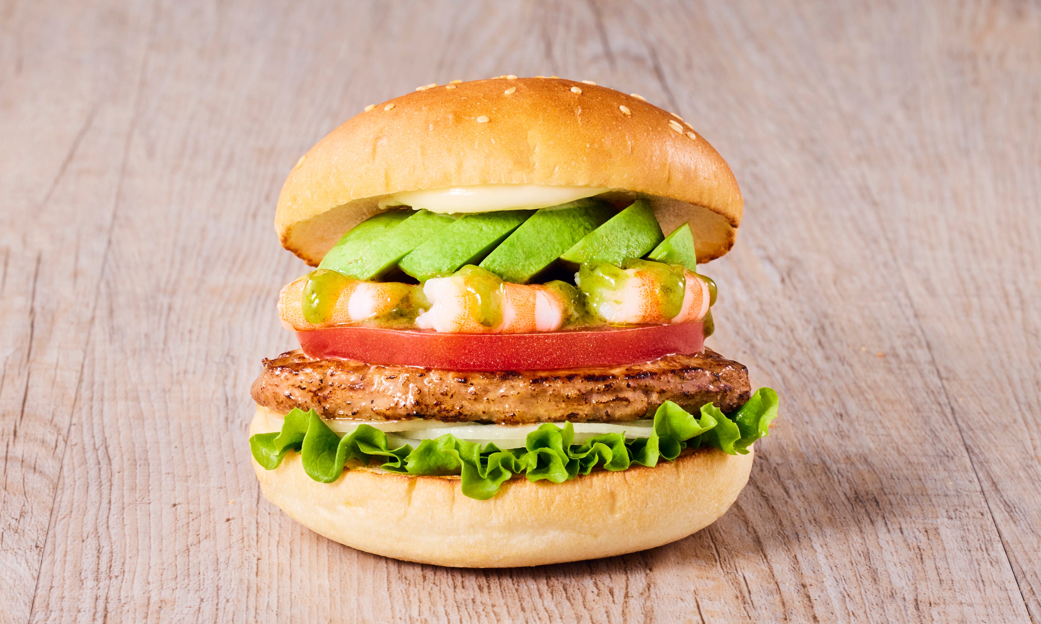 アボカドシュリンプバーガー～ジェノベーゼソース～