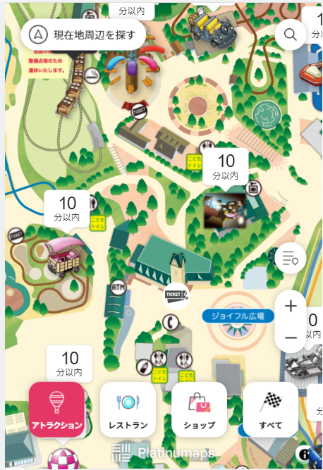 「いこーよ」から開いた鈴鹿サーキットの園内デジタルマップ