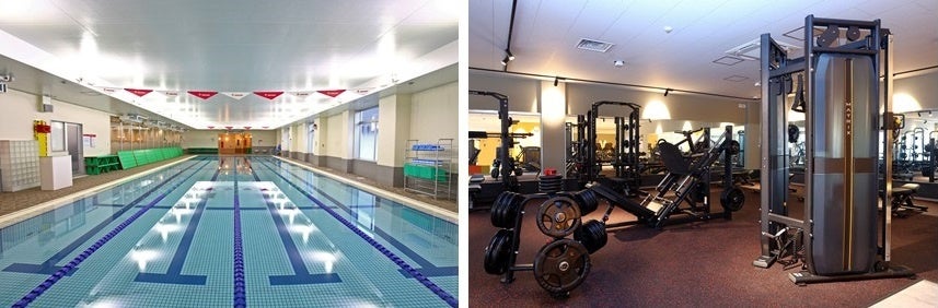 プールとトレーニングジム