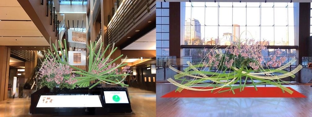 ▲イメージ（左）「BIRD 永劫の翼 」（ガレリア 1F ツリーシャワー （右）「FUJI 永劫のシンボル 」 （ガレリア１ F Bonpoint 前）