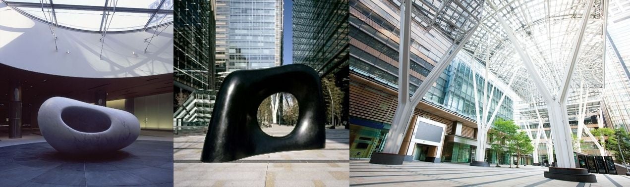 ▲左：【意心帰】 安田侃、中央：【妙夢】 安田侃、右：【キャノピー・スクエア】