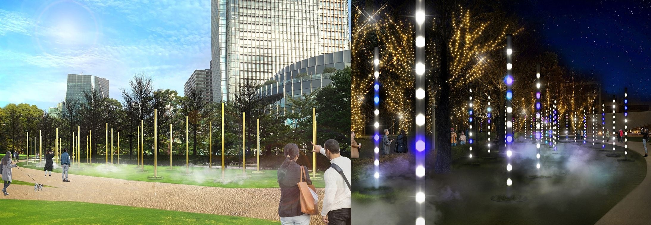 ▲(左)昼のイメージ　(右)夜のイメージ