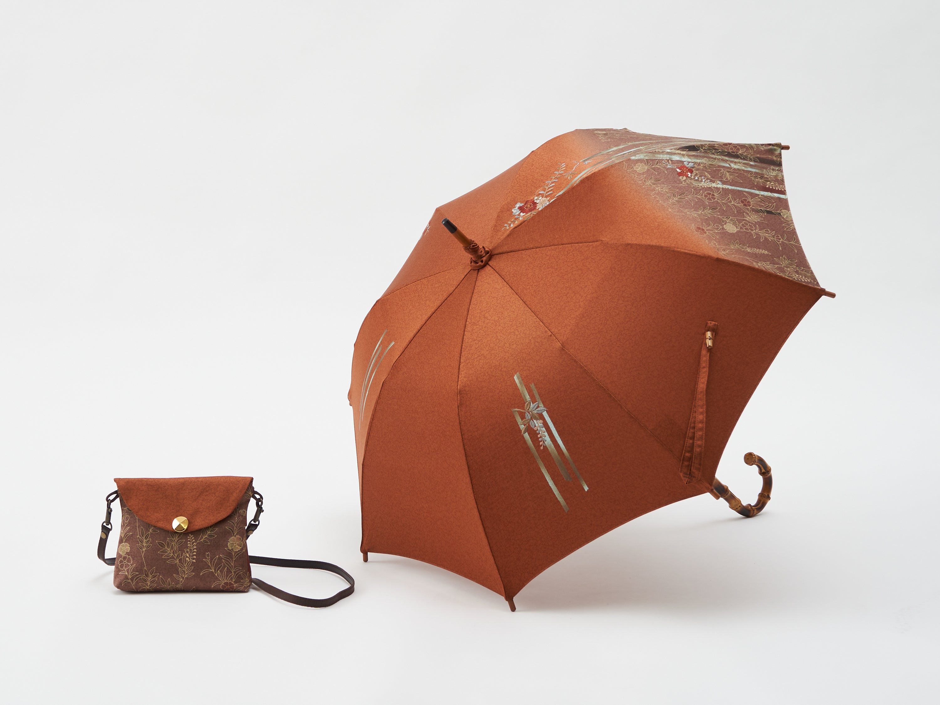 着物で製作した傘とバック