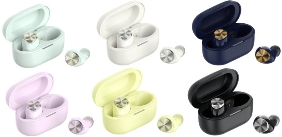 画像左から時計回りにアイスグリーン、ホワイト、ネイビー、ブラック、ライムイエロー、ラベンダー