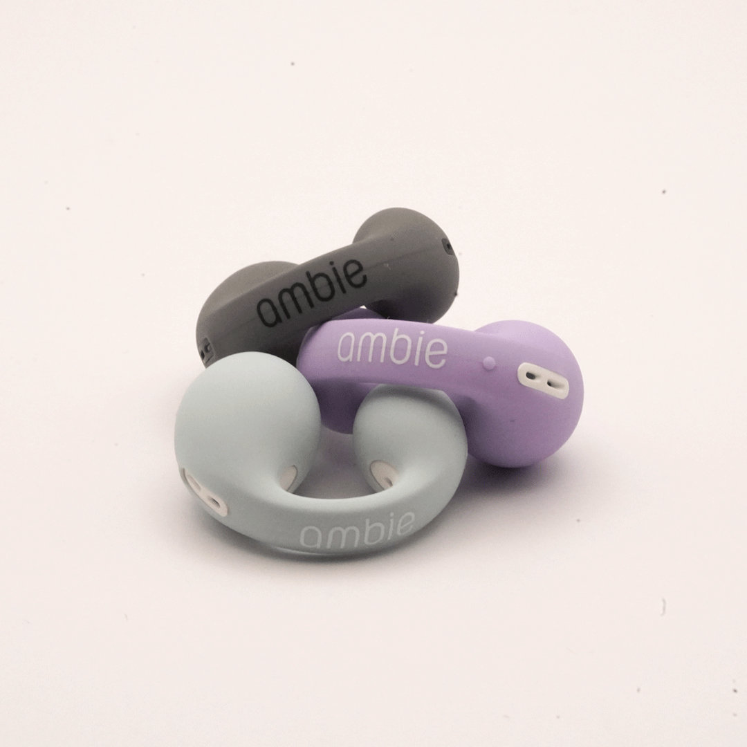 【美品・正規品】ambie AM-TW01黒ワイヤレスイヤホン➕紫ソックス 美品・正規品】ambie AM-TW01黒ワイヤレスイヤホン➕紫ソックス