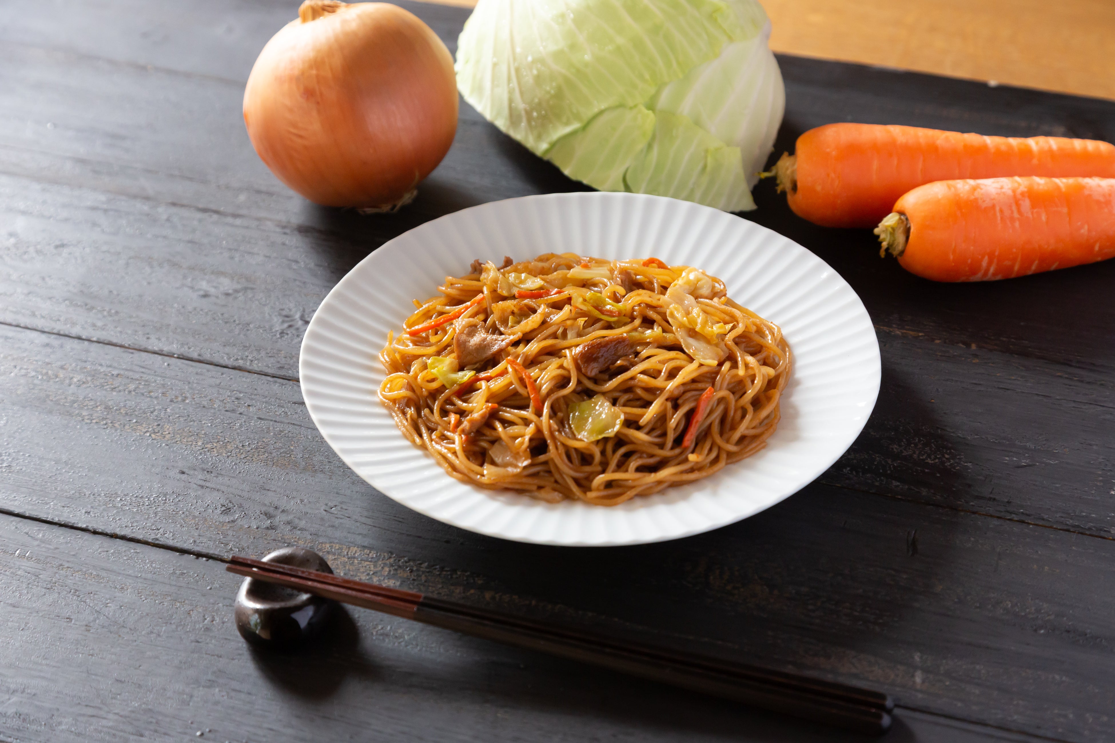 GF焼そば(グルテンフリー焼そば)調理写真