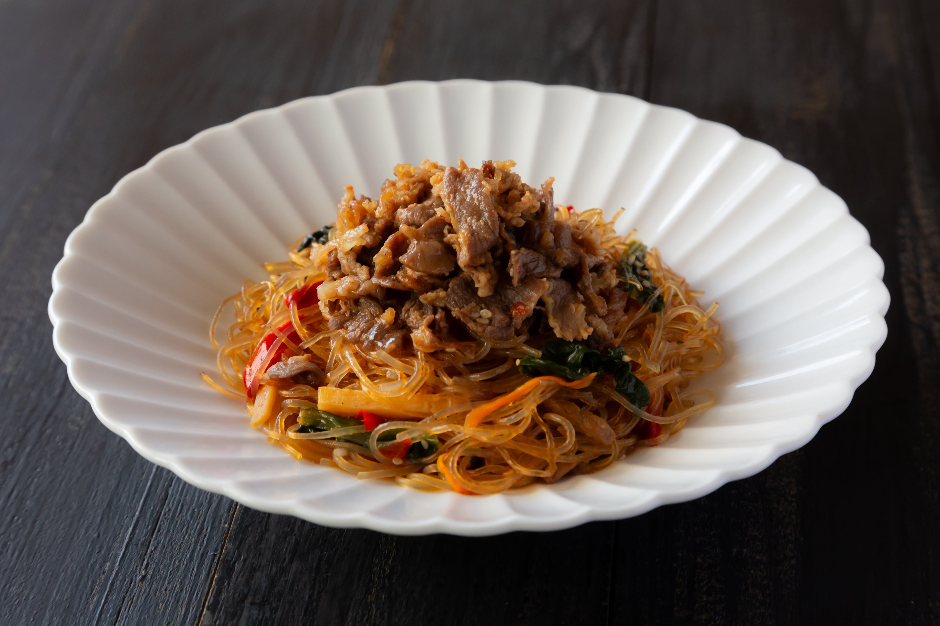 味付け牛肉のっけチャプチェ