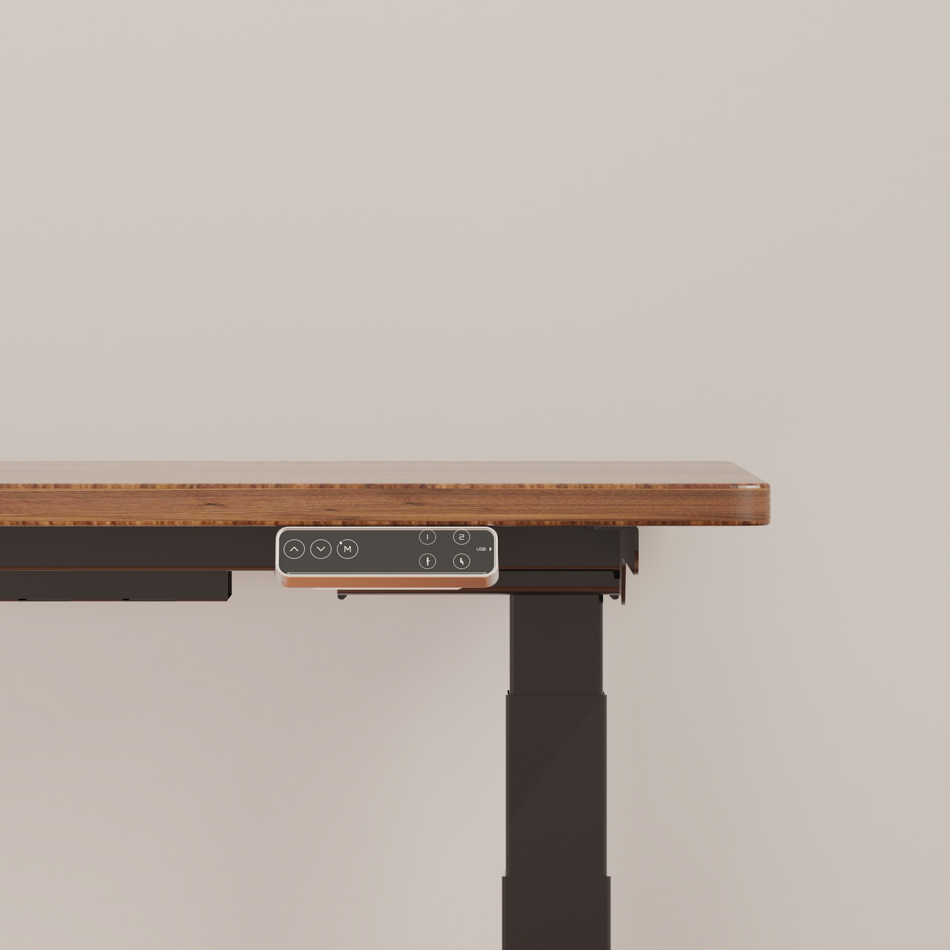電動昇降デスク 木目調　再出品 美品】電動昇降式デスク／木目調