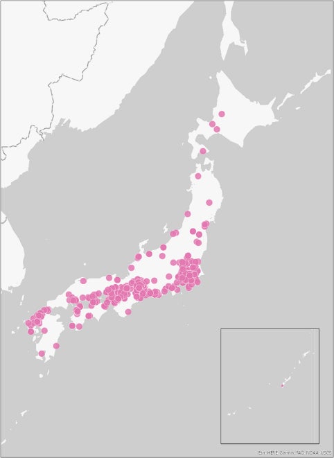 図　2023年のミシシッピアカミミガメの確認地点