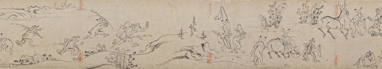 国宝　鳥獣人物戯画　甲巻　（部分）　京都・高山寺蔵　 画像提供：東京国立博物館　Image：TNM Image Archives　【展示期間】9月3日（土）～9月25日（日）