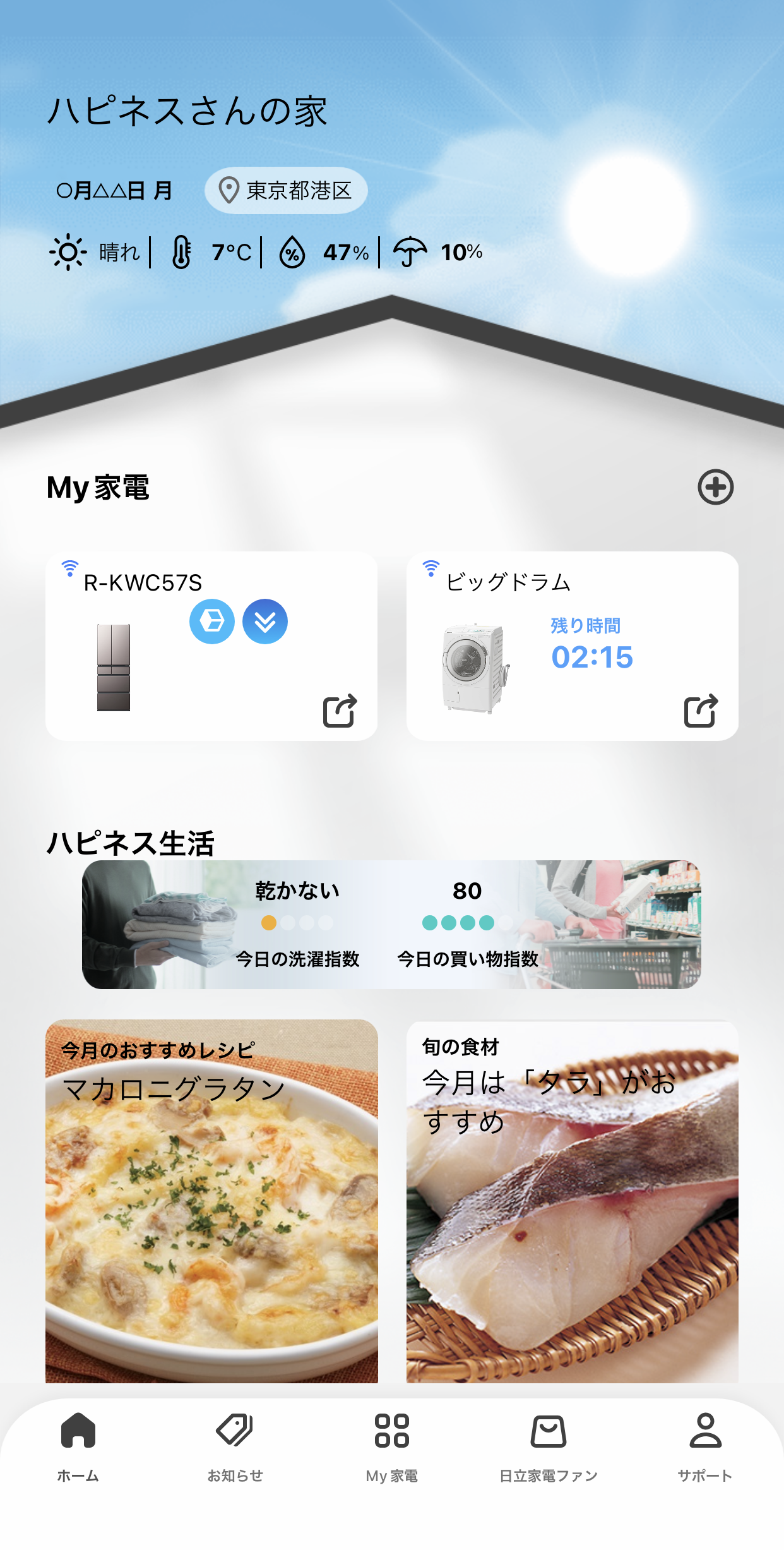 [図1 ホーム画面]