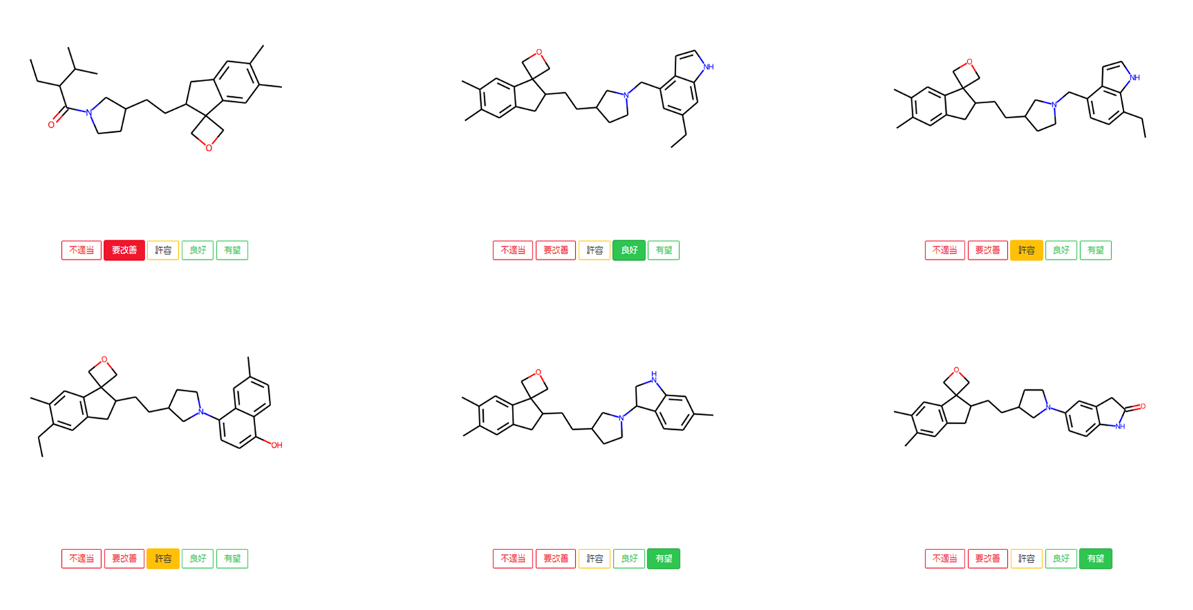 Human-in-the-Loopにおける化合物の５段階評価