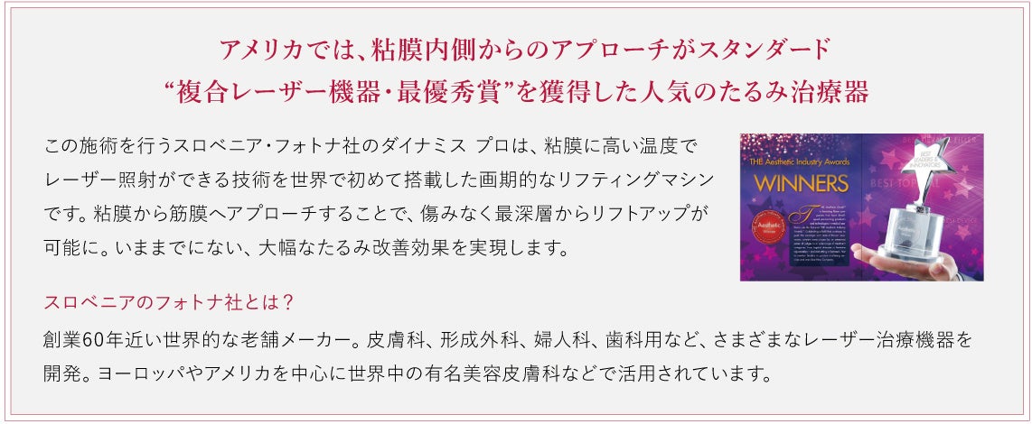 〝複合レーザー機器・最優秀賞”を獲得スロべニア・フォトナ社のダイナミスプロ