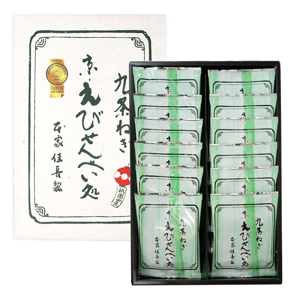 九条ねぎ京えびせんべい 12枚入