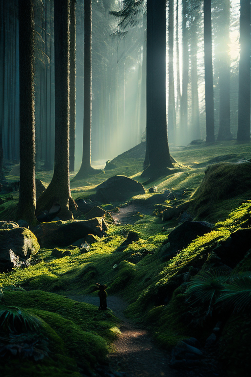 「神聖な森の風景」