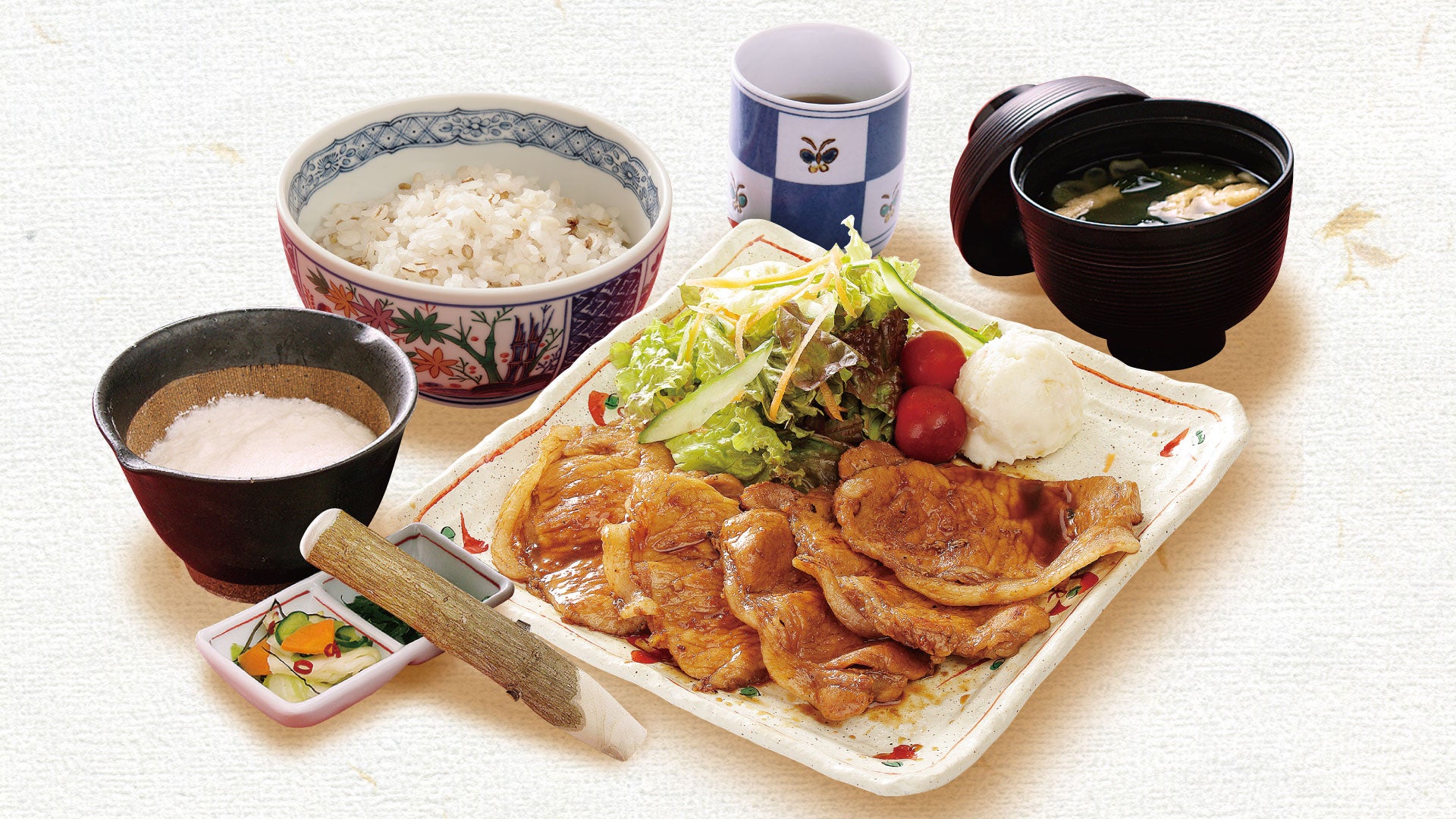 麦とろ豚ロースの生姜焼き定食