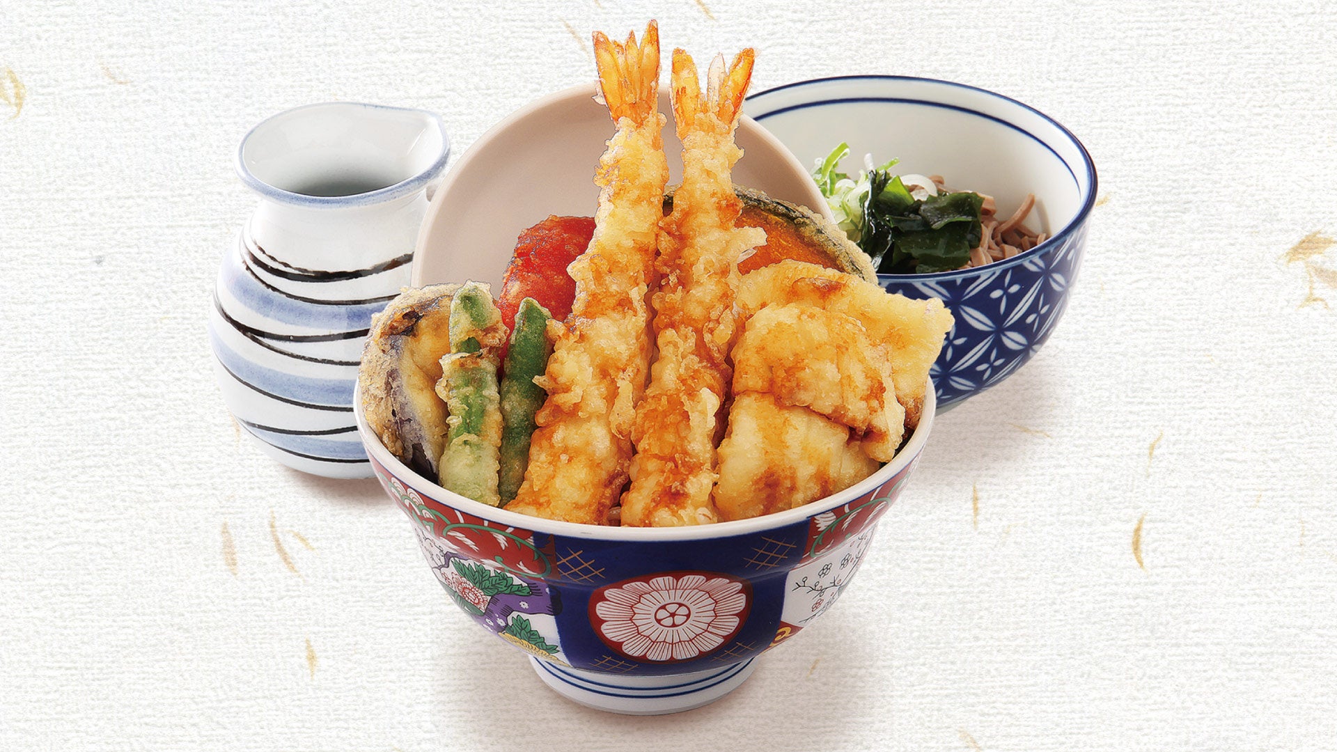 鱧と夏野菜の海老天丼セット