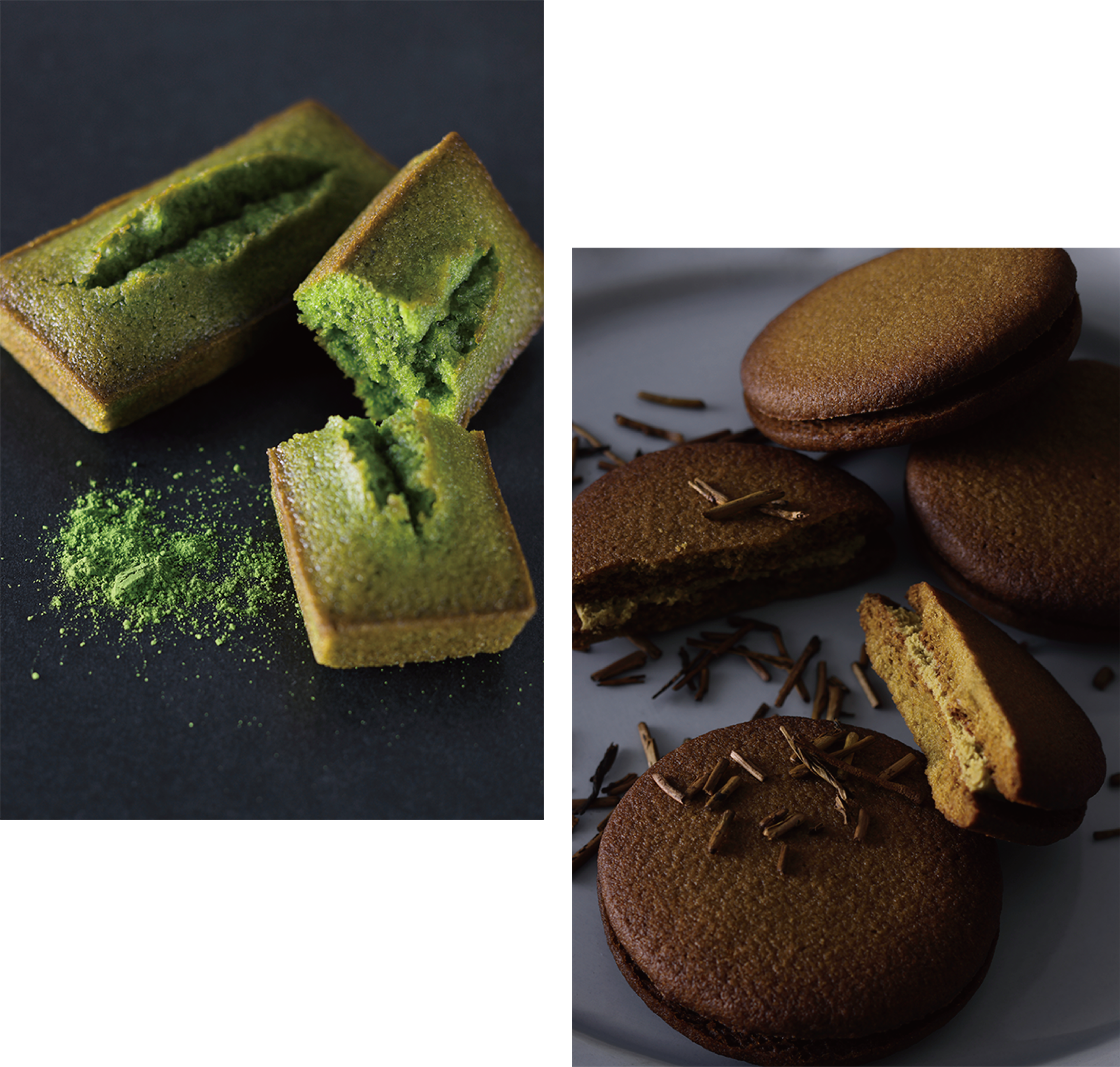 抹茶フィナンシェ 天峰、ほうじ茶ラングドシャ