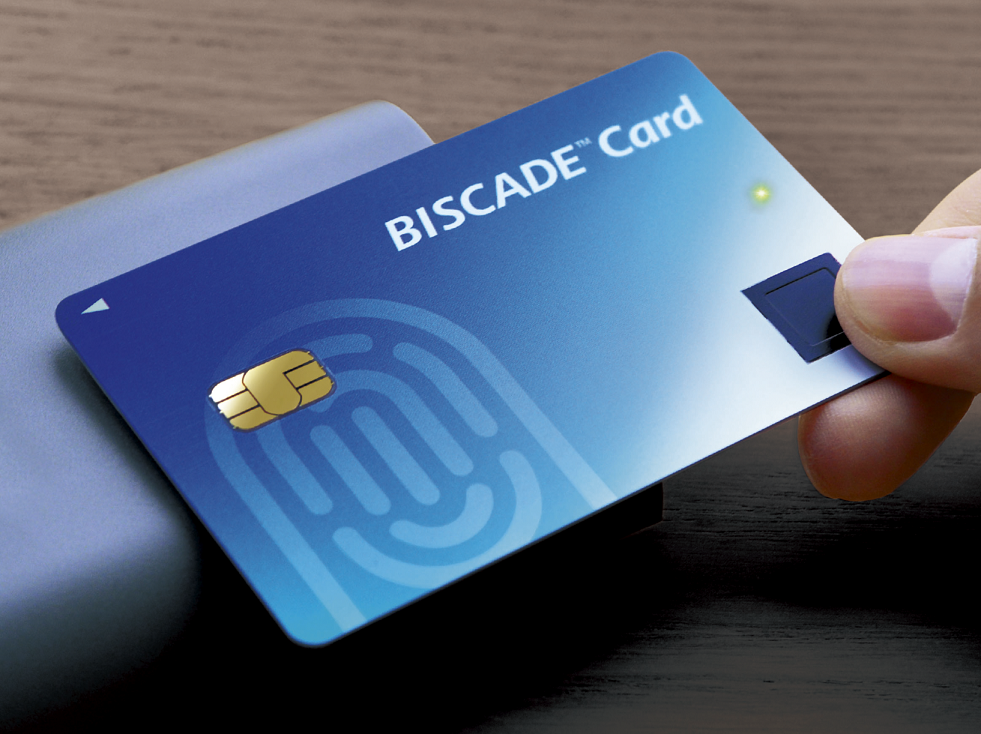 生体認証カード／デバイスBISCADE™（ビスケード）