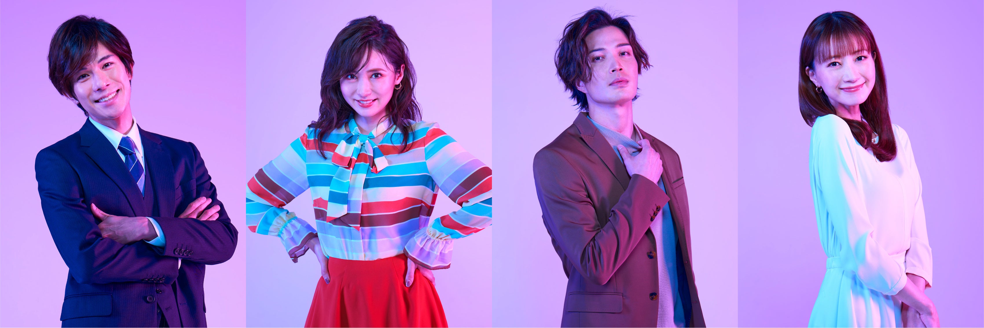 左より）柿澤勇人、笹本玲奈、廣瀬友祐、夢咲ねね