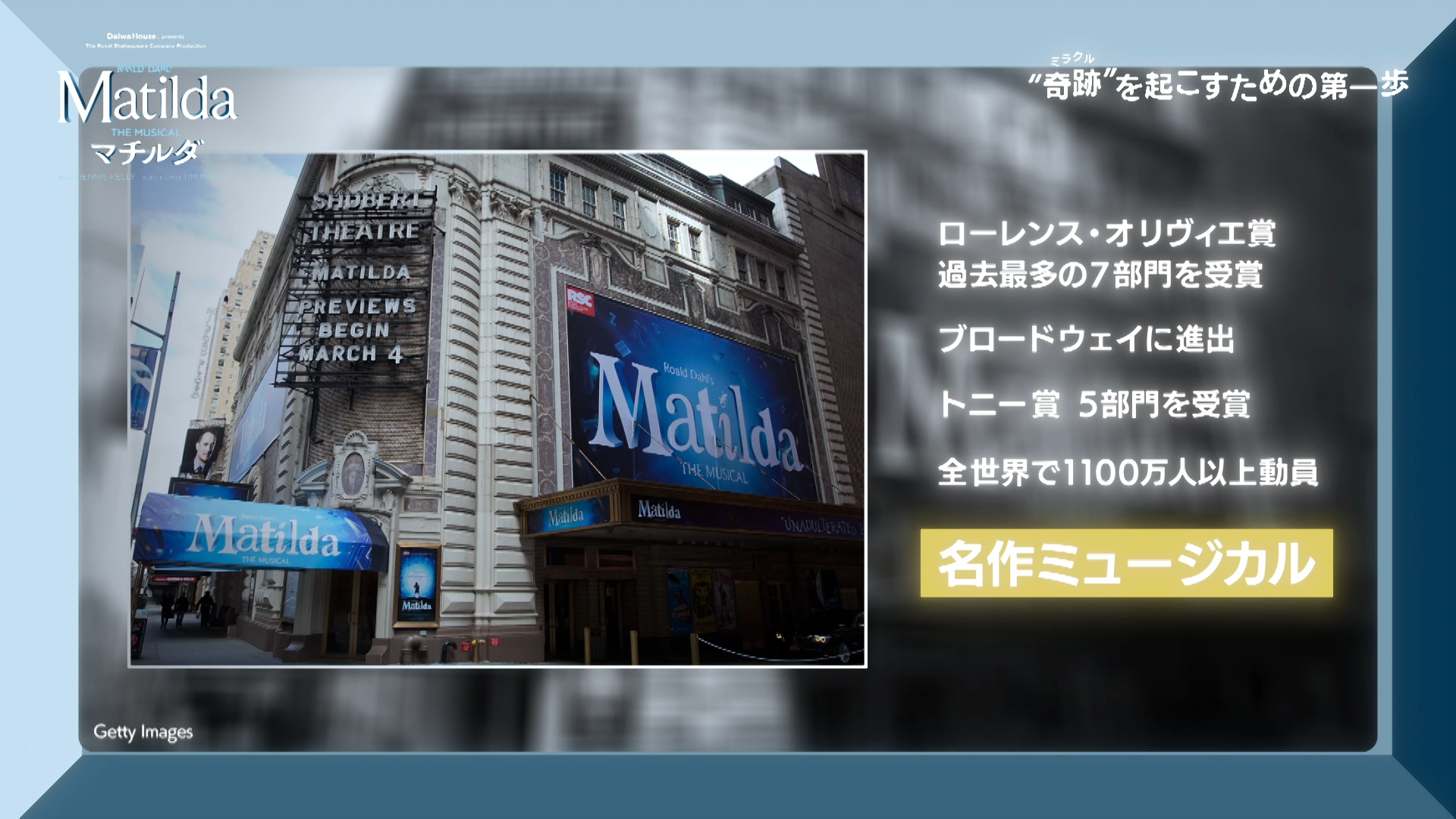 WOWOW　特別番組「ミュージカル『マチルダ』奇跡を起こすための第一歩」