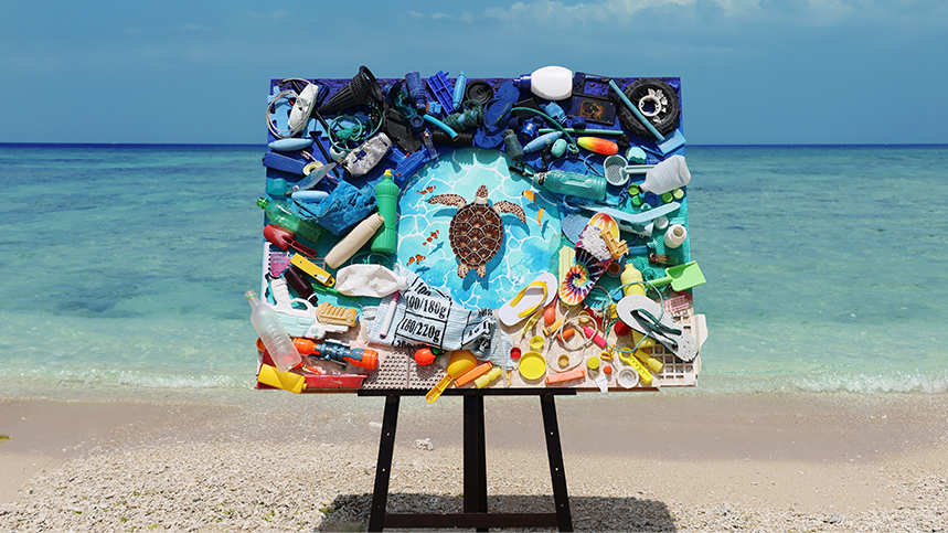 完成したアート作品