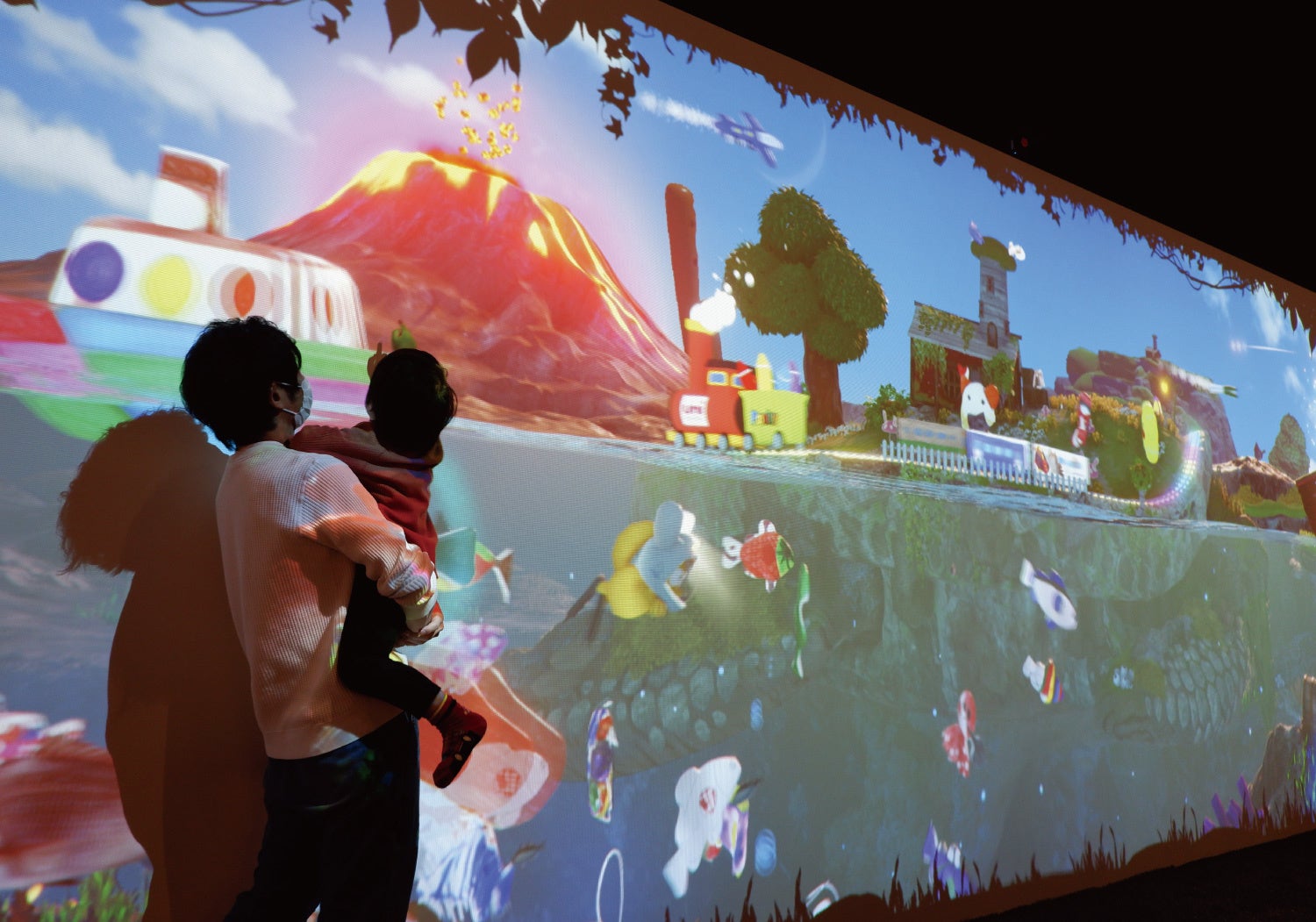 リトルプラネットでの体験イメージ。どんな絵でも3Dになって動き出す。手で触れると映像が変化