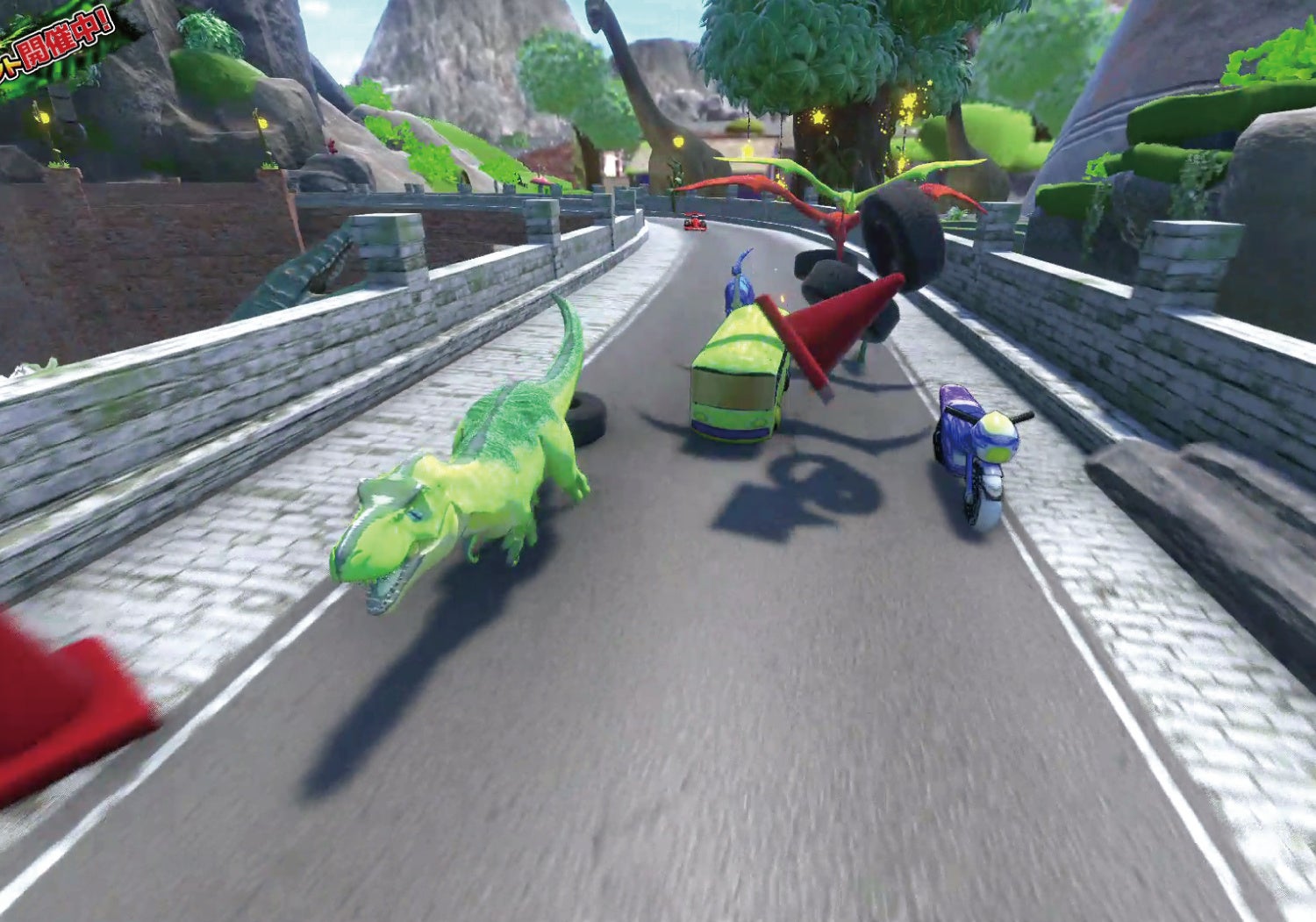 恐竜vs車！？ハチャメチャなレースを楽しもう