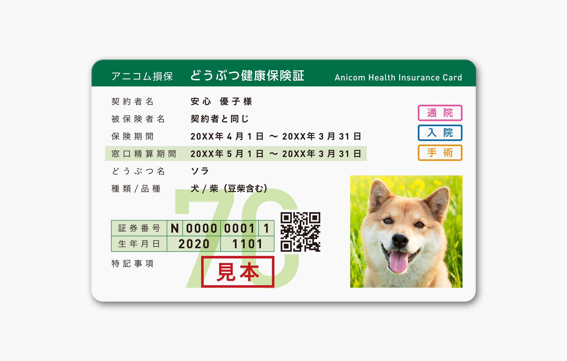 ▲アニコム損保の『どうぶつ健康保険証』