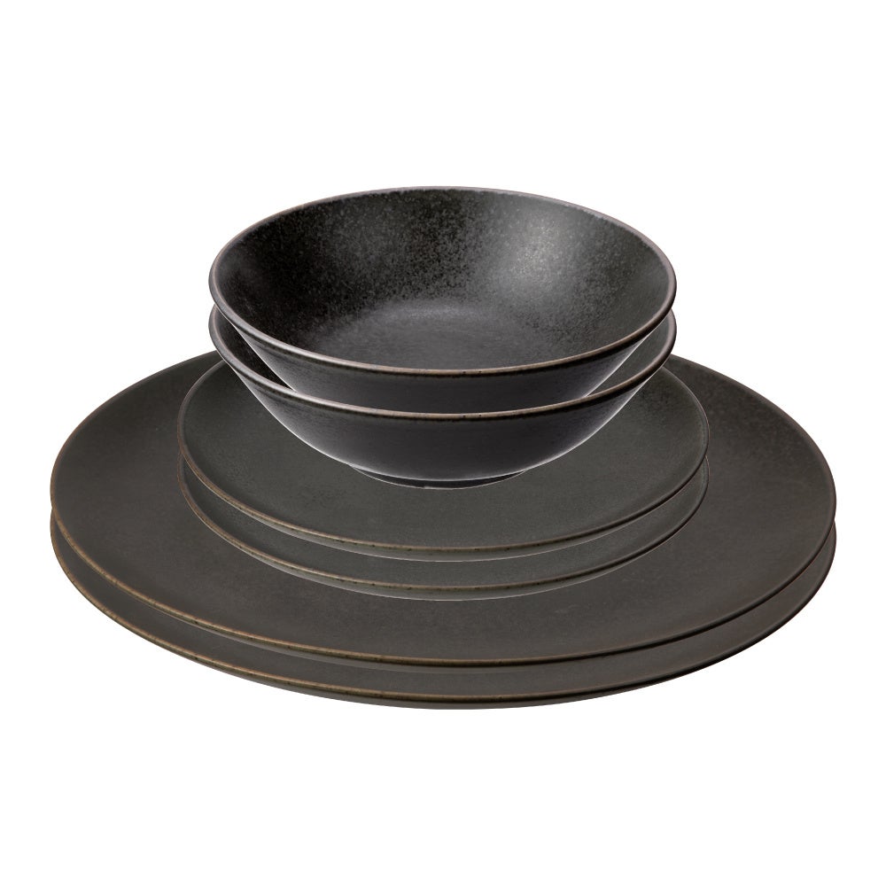 ペア食器セットブラック