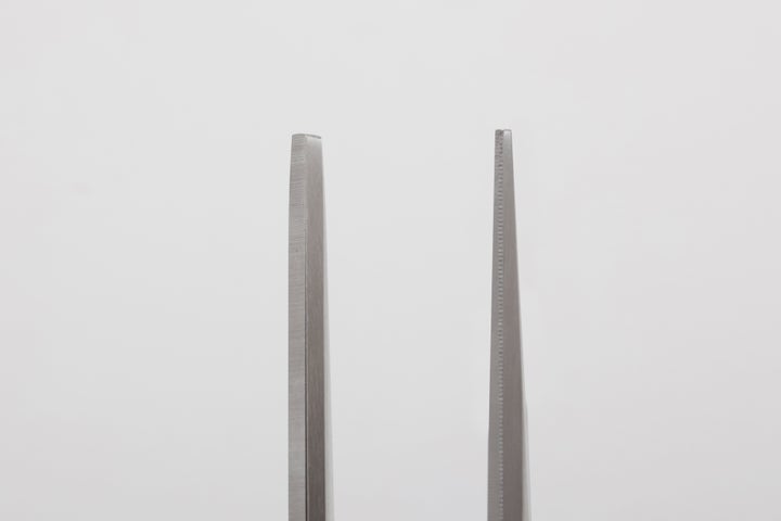 従来品（左）との刃先の比較