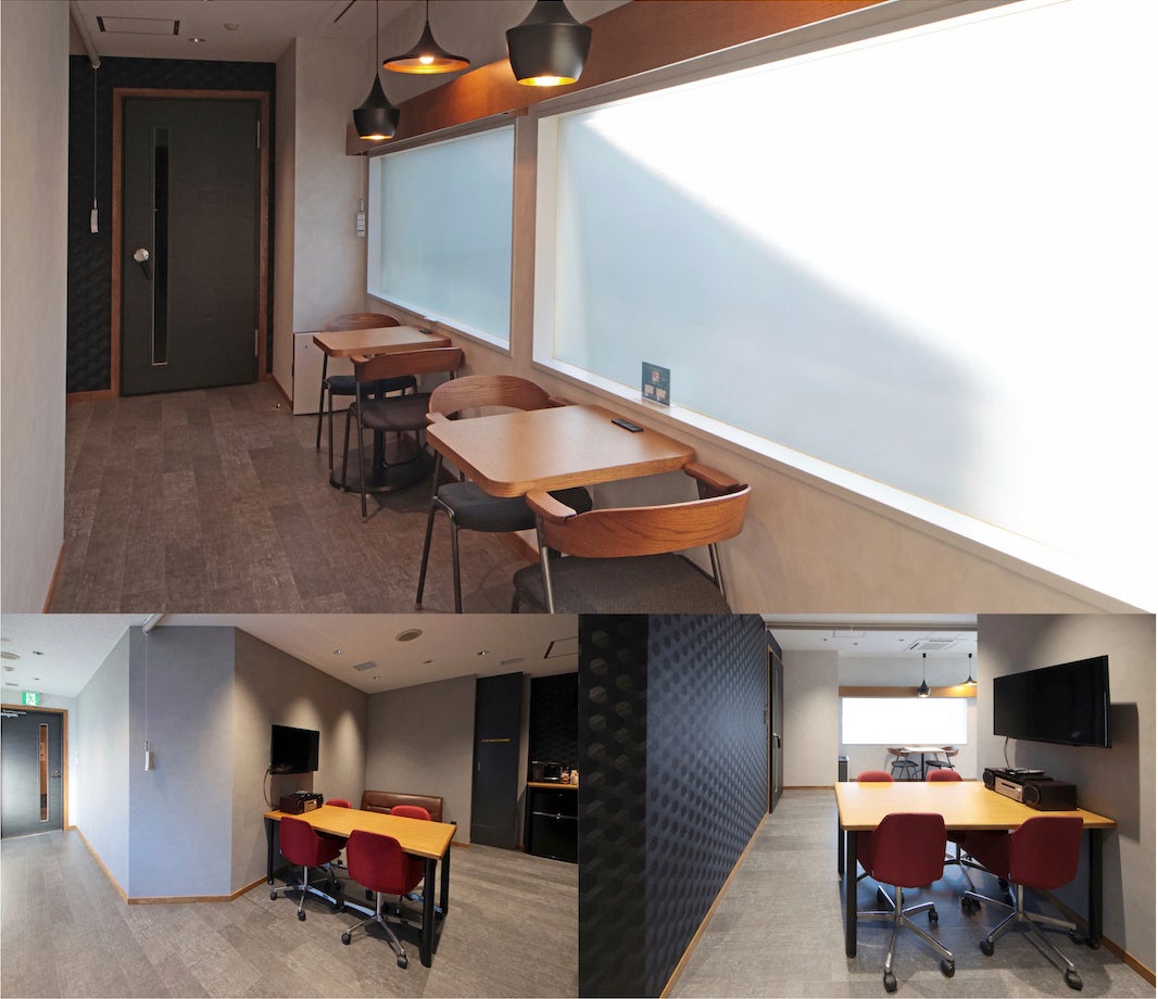 ⼗分な広さとゆったりとした居住性を確⽴。打ち合わせや撮影などにもフレキシブルに使え、外光を取り⼊れた仕様も気分をリフレッシュさせてくれます。