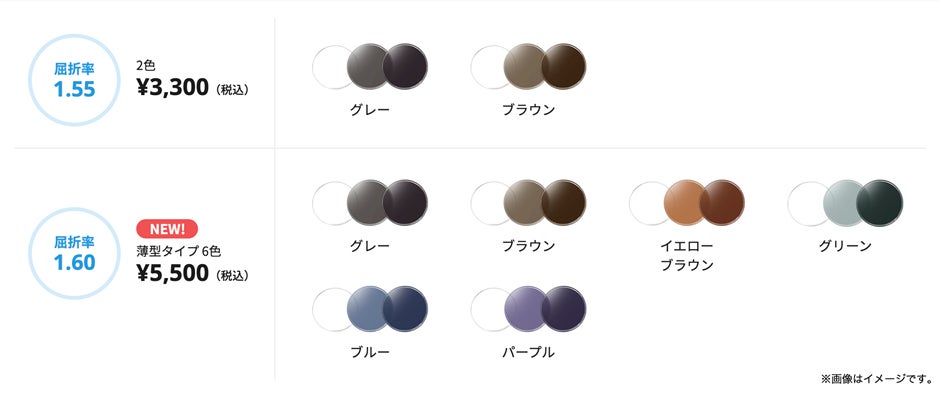 紫外線量によって色が変わる調光レンズと、反射光をカットしてまぶしさ 紫外線量によって色が変わる調光レンズと、反射光をカットしてまぶしさ