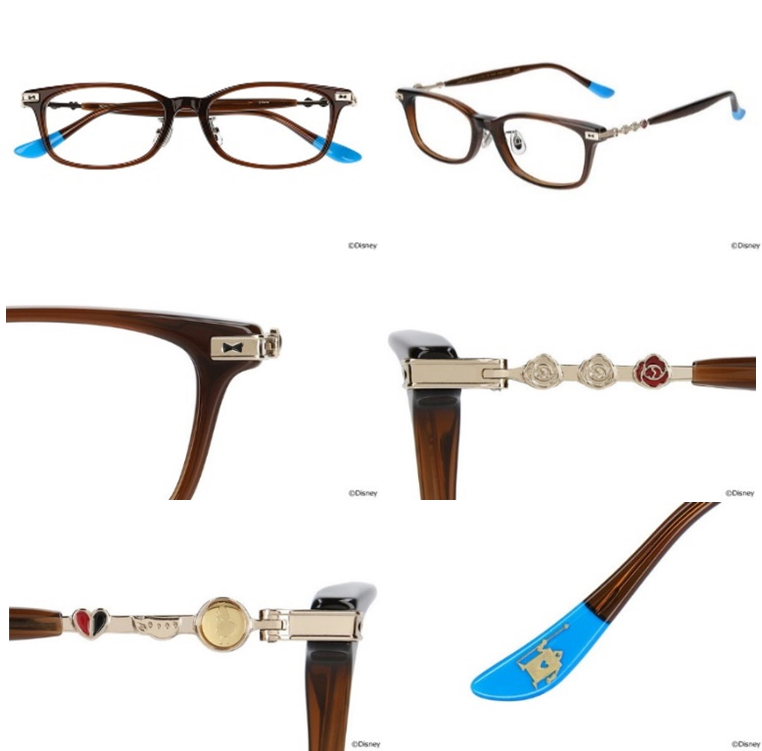 テンプルには、アリスの世界を象徴する「赤く塗った薔薇」や、「ハートの女王」「ティーカップ」「トランプ兵」を配置。不思議な世界に迷い込んだアリスを表現したメタルパーツや黒リボン、アリスの衣装をイメージした青色など、細部にこだわりを凝縮させた一本です。