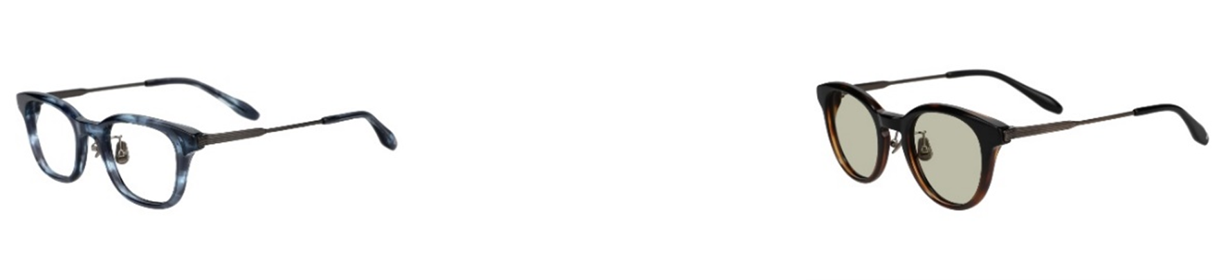 ▲フレームカラーと相性の良いテンプルカラーを採用。 商品画像：ZF241001_72A1, ZF241G03_18A1