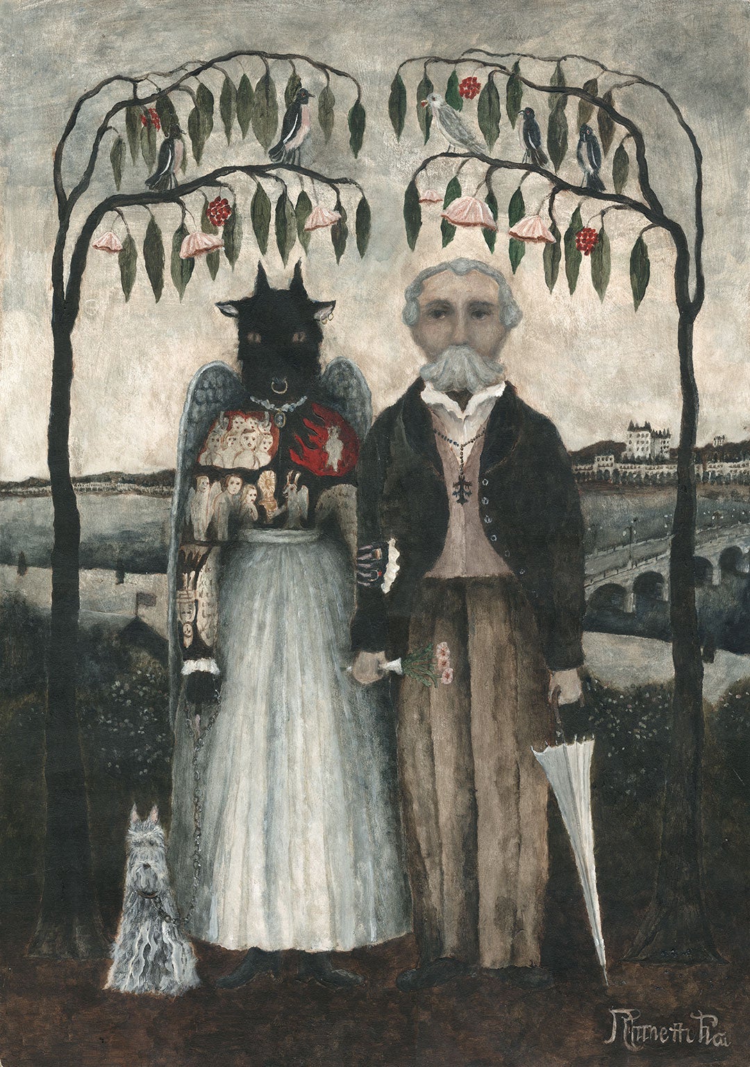 ヘンリーとマリー／acrylic on wood panel／51.5cm×72.8cm／2019年