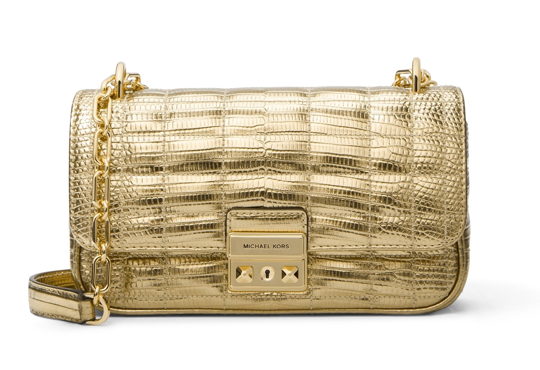 エンボスレザー スモール ショルダー (ペールゴールド)　¥68,200