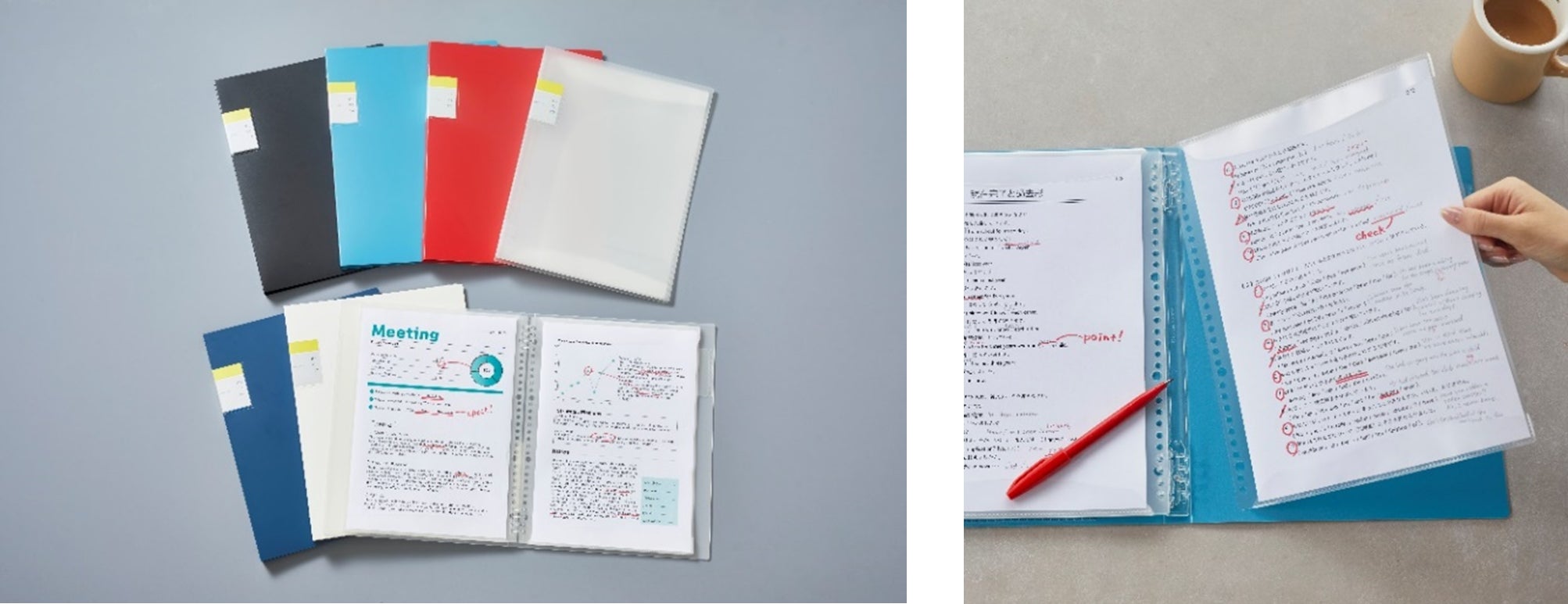 書類を入れたまま書き込める「カキコ」シリーズに、ポケットを 書類を入れたまま書き込める「カキコ」シリーズに、ポケットを