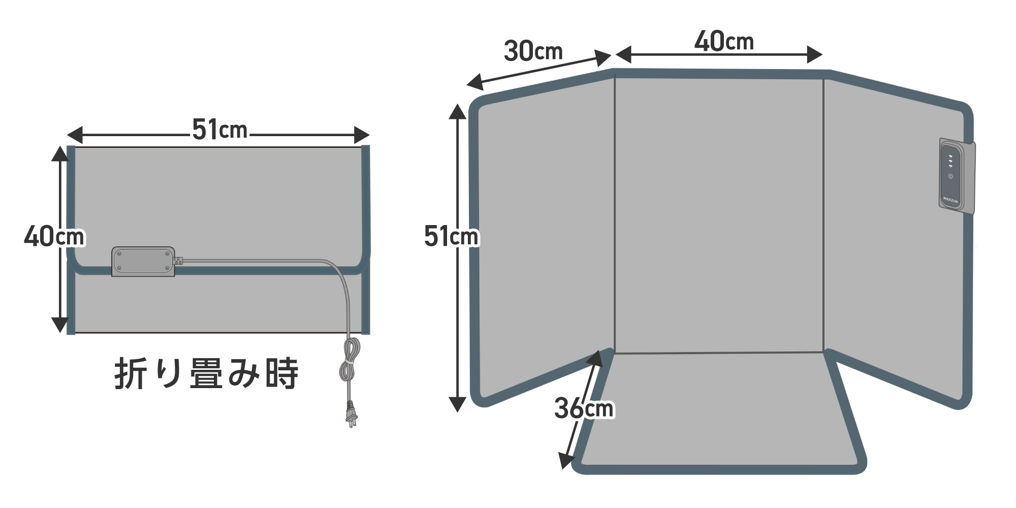 足裏まで温まれる4面ぽかぽか折り畳み式パネルヒーターを