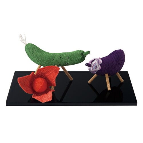 人気商品　ちりめん牛馬飾り　ほおずきセット