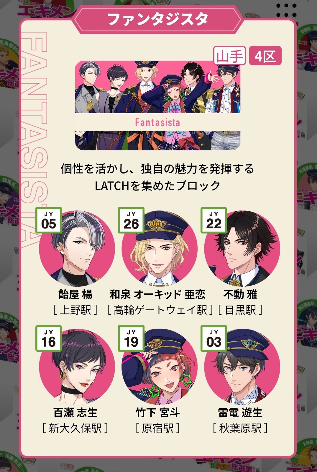 ファンタジスタブロック投票画面