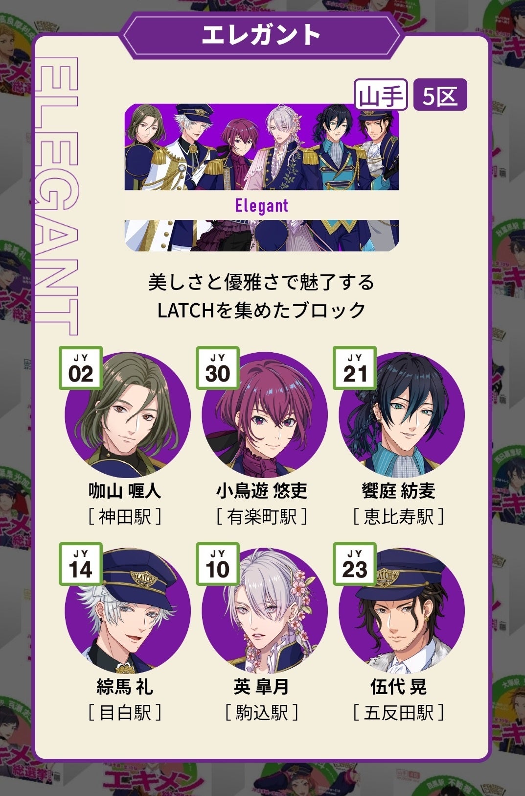 エレガントブロック投票画面