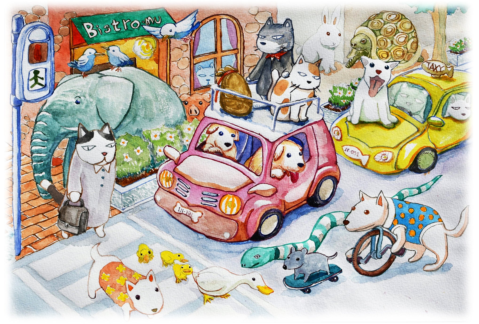 本間　慶一さん作　「動物安全自動車社会」