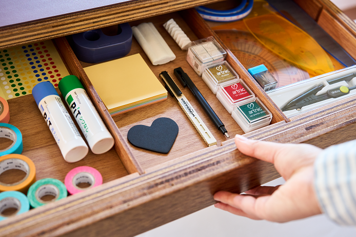 ＜引き出しにある文房具＞