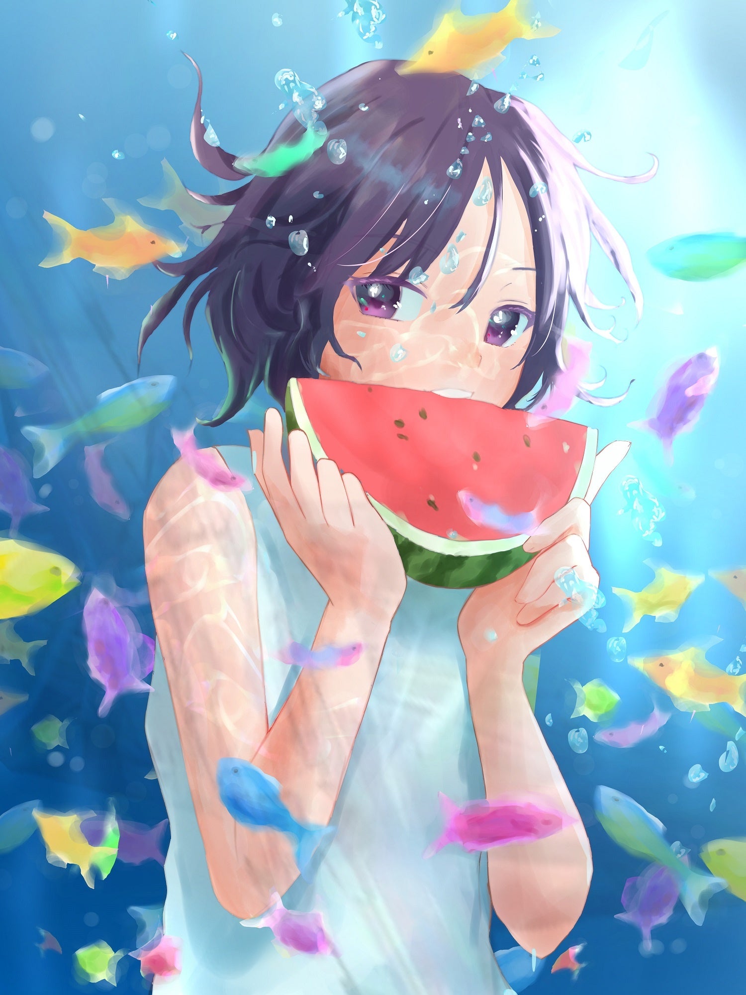 景虎さん作「水中スイカ」