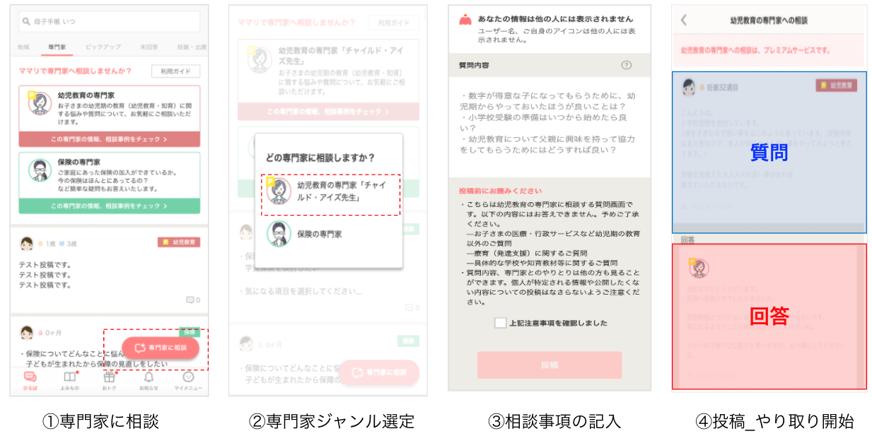 幼児教育の専門家『チャイルド・アイズ 先生』画面操作イメージ