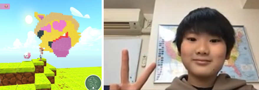 原ゆたか賞（特別賞）を受賞した作品、作品タイトル：「美女発見」（左）と受賞者（右）